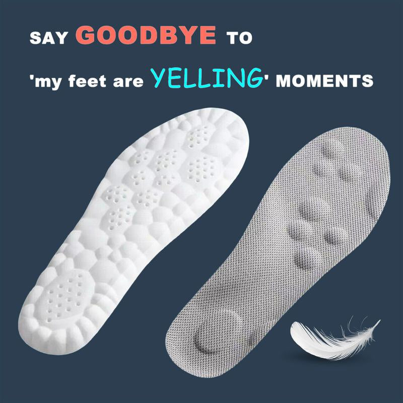 4D Arch Support Insoles for Men and Women, Memory Foam Cushioning with Shock Absorption for Enhanced Foot and Joint Support