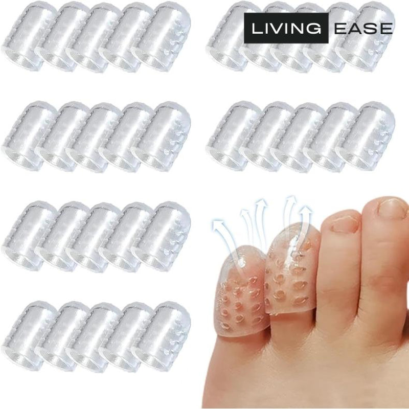 Silicone Anti-Friction Toe Protectors - Breathable Caps for Softening Toes and Fingers, Blister Prevention, Ingrown Toenail Relief, and Callus Protection